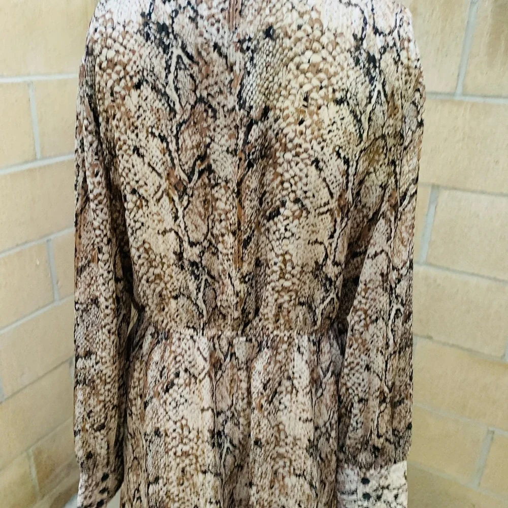 Gibson Latimer Snake Skin Long Sleeve Maxi Dress Size S - Picture 8 of 11